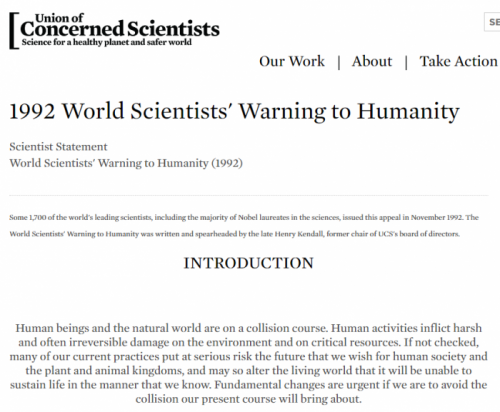 科學家第一次警告 科學家第一次警告